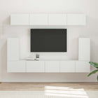 Tv-meubelset wandgemonteerd 5-delig wit bewerkt hout look