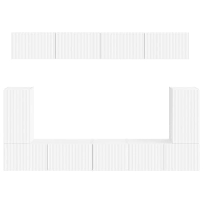 Tv-Meubelset Wandgemonteerd 5 Pcs Wit Bewerkt Hout Wit