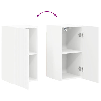 Tv-Meubelset Wandgemonteerd 5 Pcs Wit Bewerkt Hout Wit