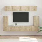 Tv-meubelset 5 st bewerkt hout Sonoma Eiken wandmontage