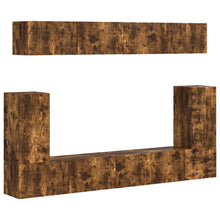 Tv-Meubelset Wandgemonteerd 5 Pcs Gerookt Eiken Bewerkt Hout Goud