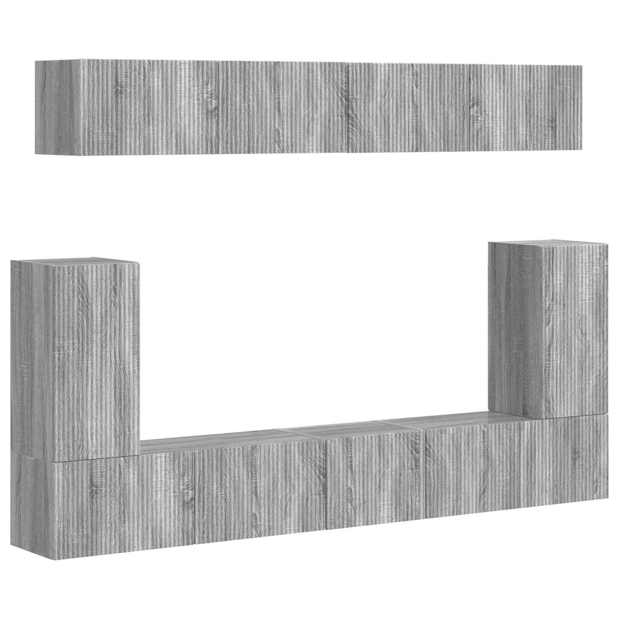 Tv-Meubelset Wandgemonteerd 5 Pcs Grijs Sonoma Bewerkt Hout Goud
