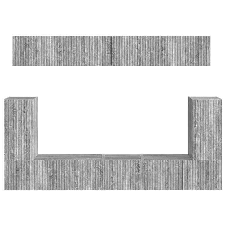 Tv-Meubelset Wandgemonteerd 5 Pcs Grijs Sonoma Bewerkt Hout Goud