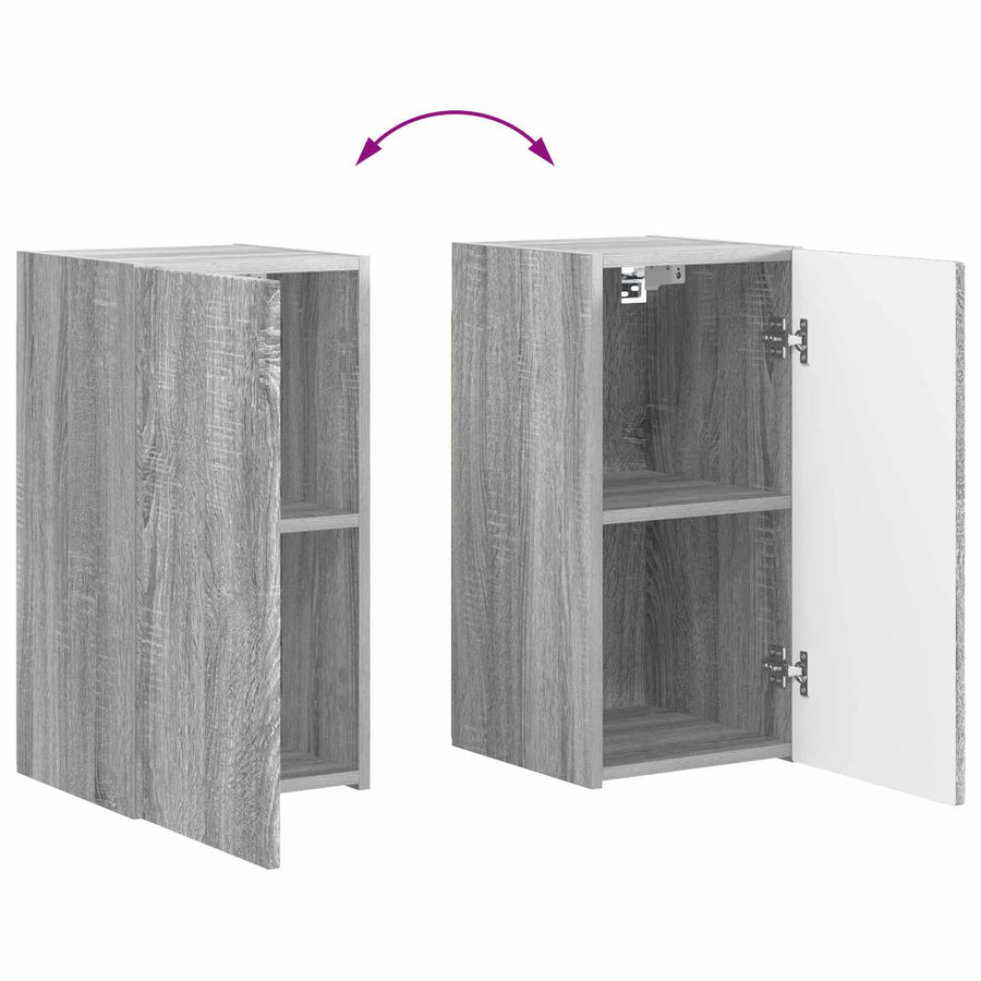 Tv-Meubelset Wandgemonteerd 5 Pcs Grijs Sonoma Bewerkt Hout Goud