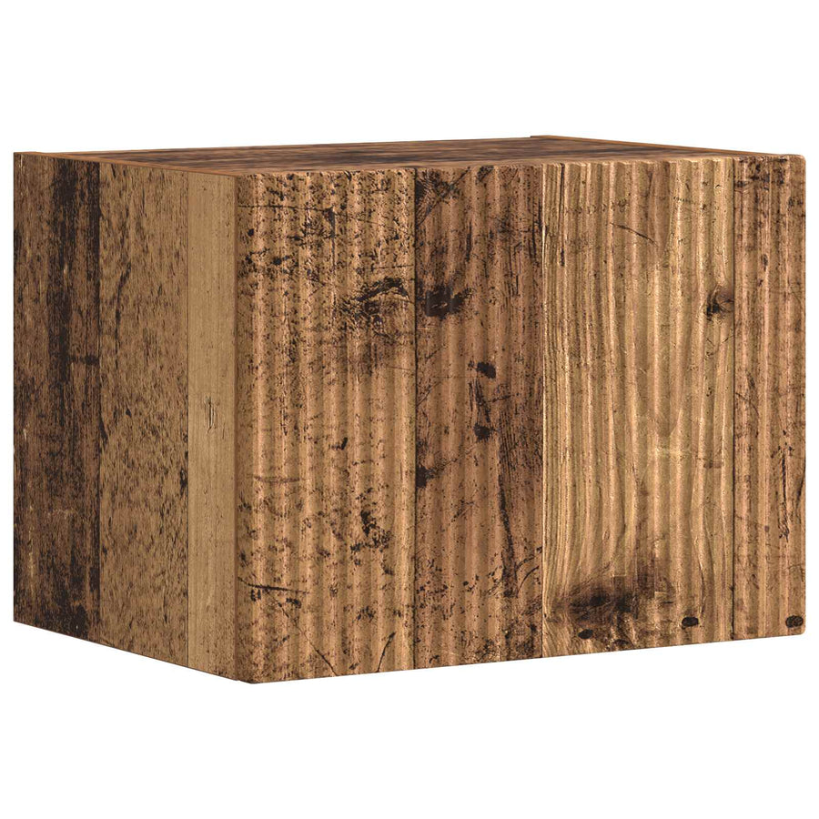 Tv-Meubelset Wandgemonteerd 5 Pcs Oudhout Bewerkt Hout Goud
