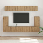 Tv-meubelset 5 stuks bewerkt hout Artisan Eiken