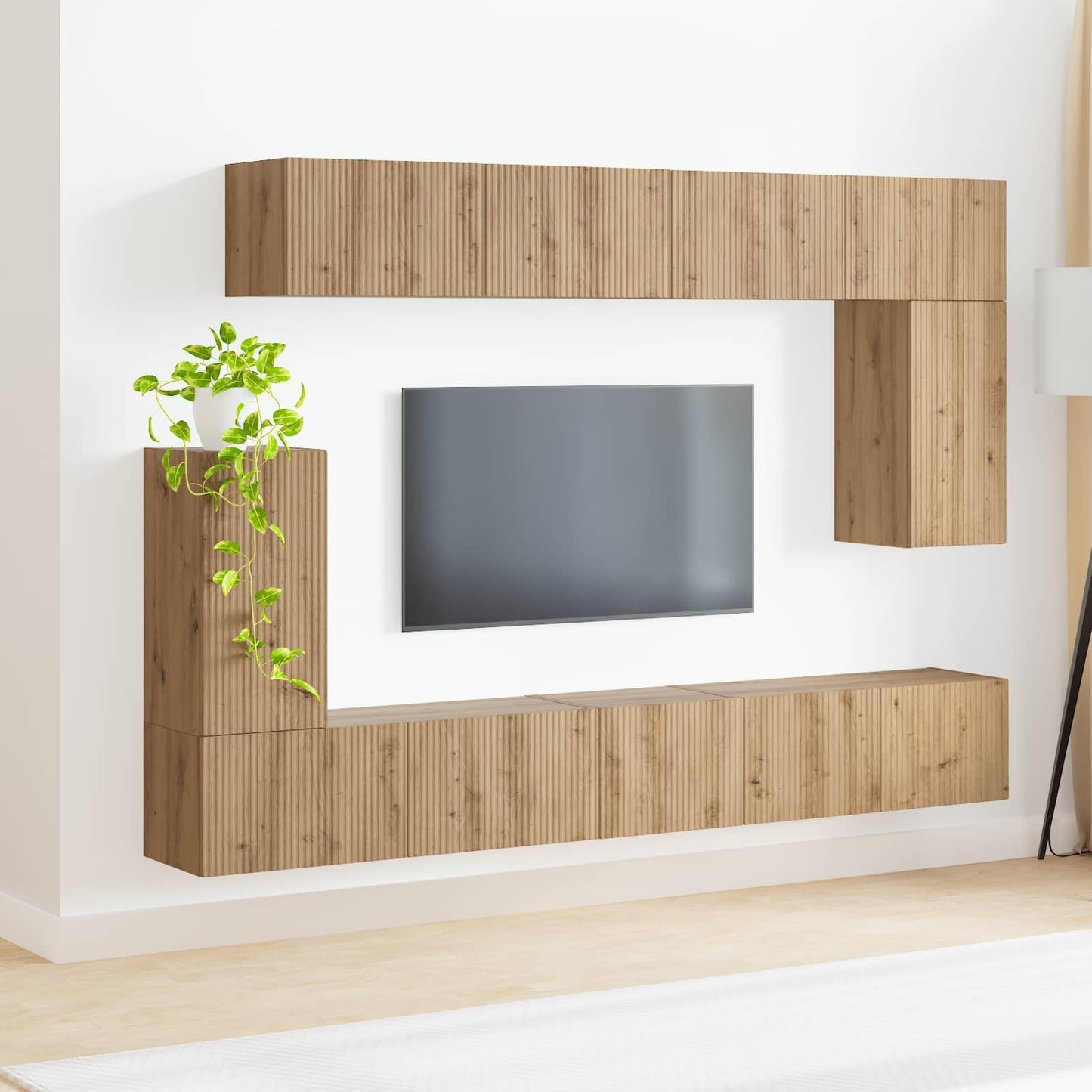 Tv-meubelset 5 st Artisan Eiken Bewerkt hout