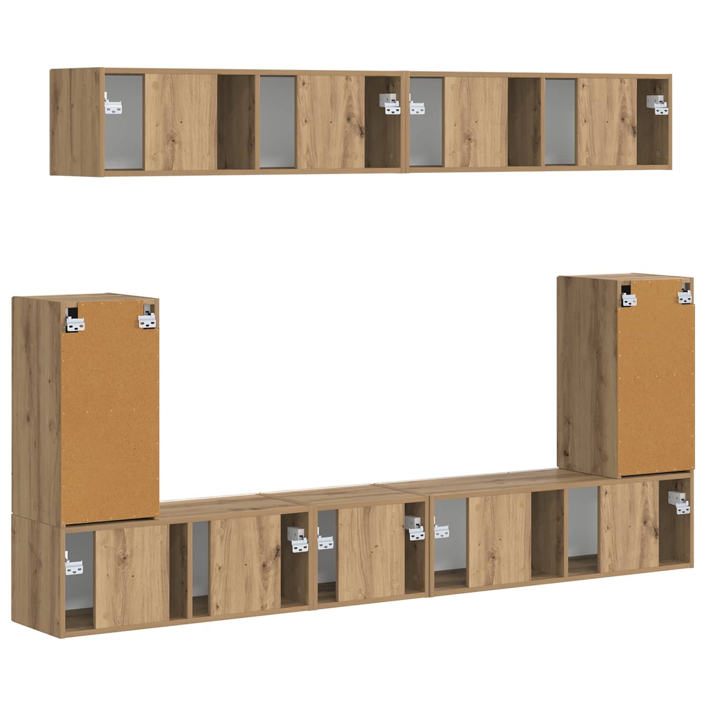 Tv-meubelset 5 st Artisan Eiken Bewerkt hout