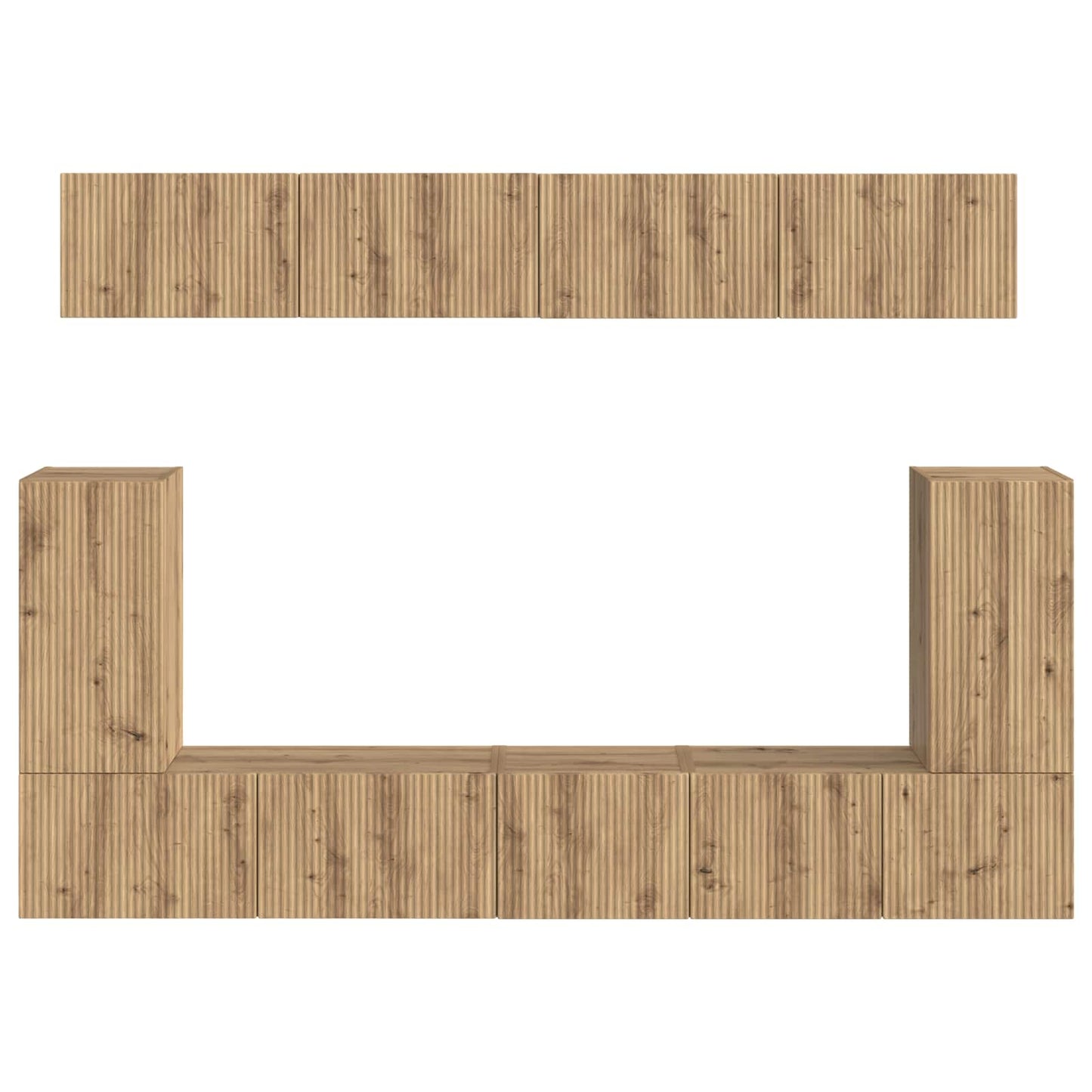 Tv-meubelset 5 st Artisan Eiken Bewerkt hout