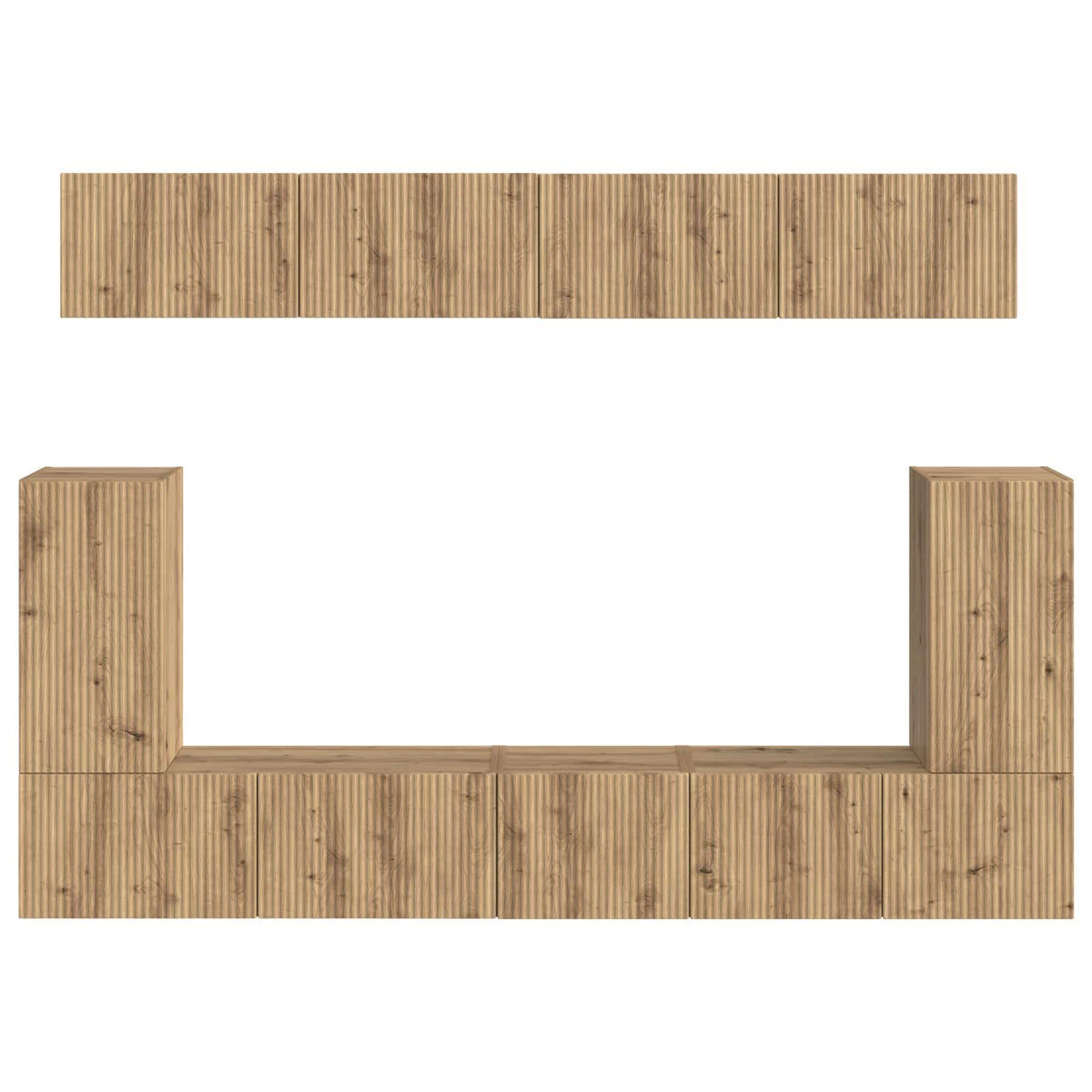 Tv-meubelset 5 st Artisan Eiken Bewerkt hout