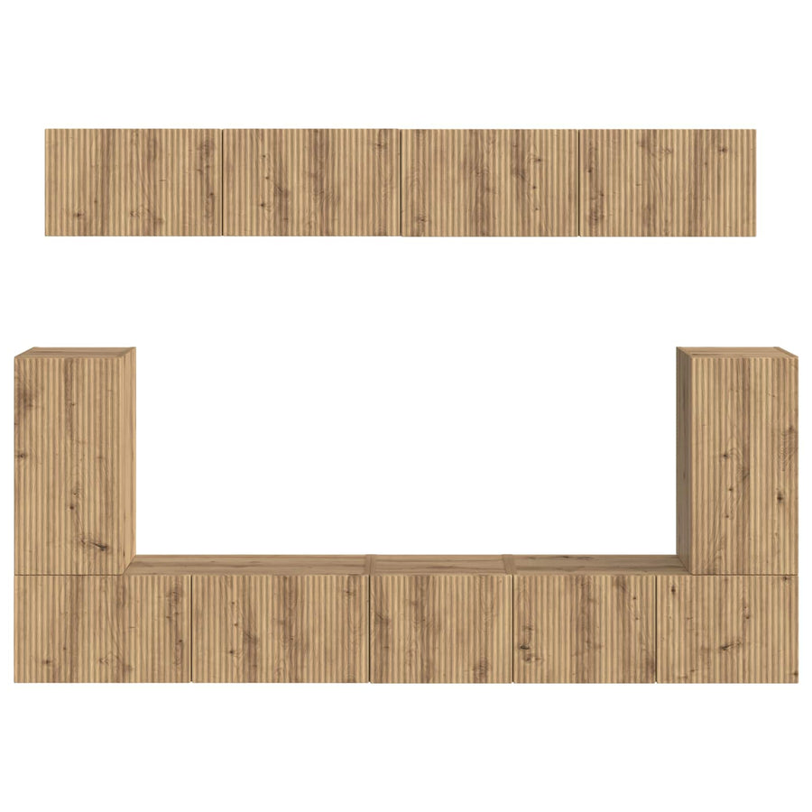 Tv-meubelset 5 st Artisan Eiken Bewerkt hout
