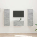Tv-meubelset 5 pcs Beton Grijs Bewerkt hout