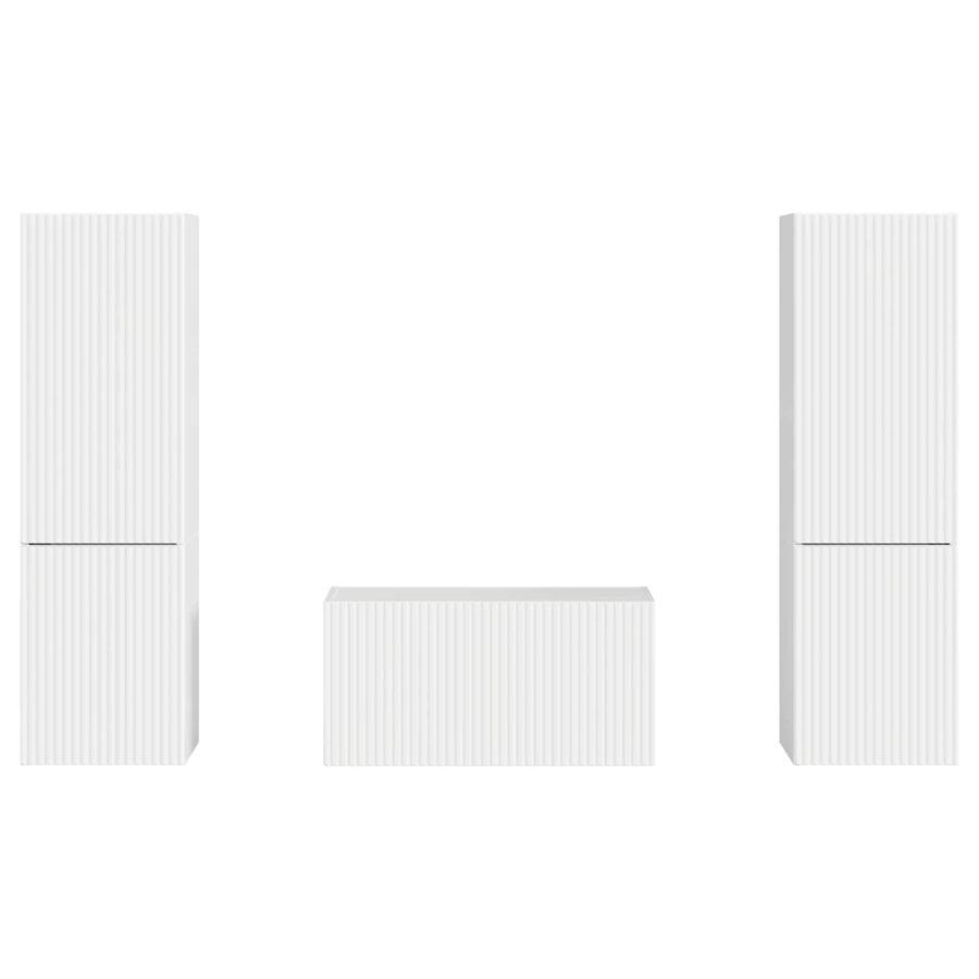 3 Pcs Hoogglans wit