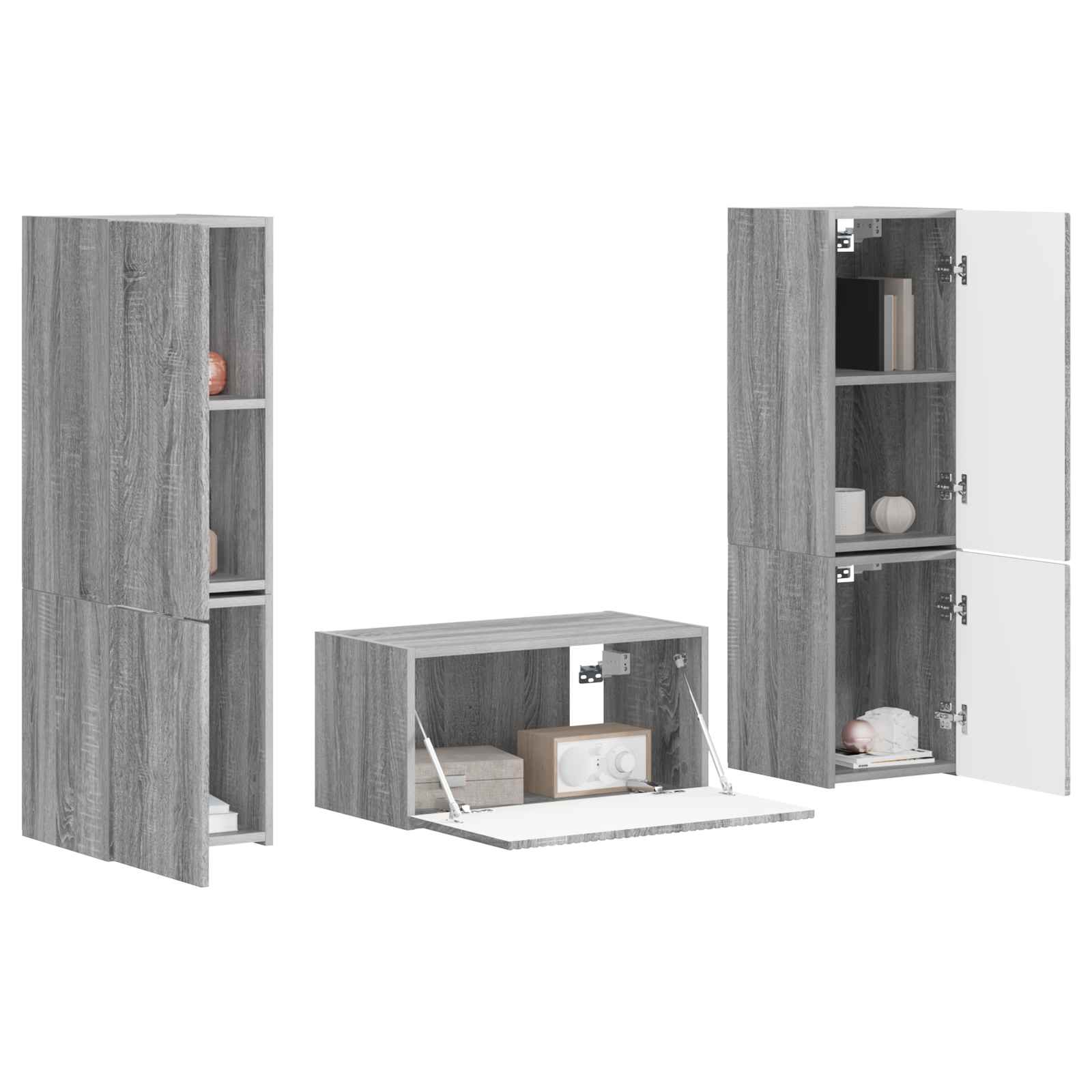 3 Pcs Grijs sonoma