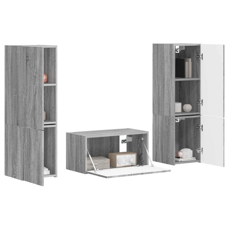 3 Pcs Grijs sonoma