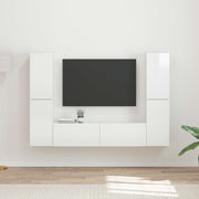 Tv-meubelset 3 stuks hoogglans wit