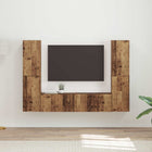 TV Cabinet Set 6 pcs Old Wood Engineered Wood