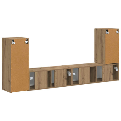 Tv-meubelset 4 pcs Artisan Eiken Bewerkt hout