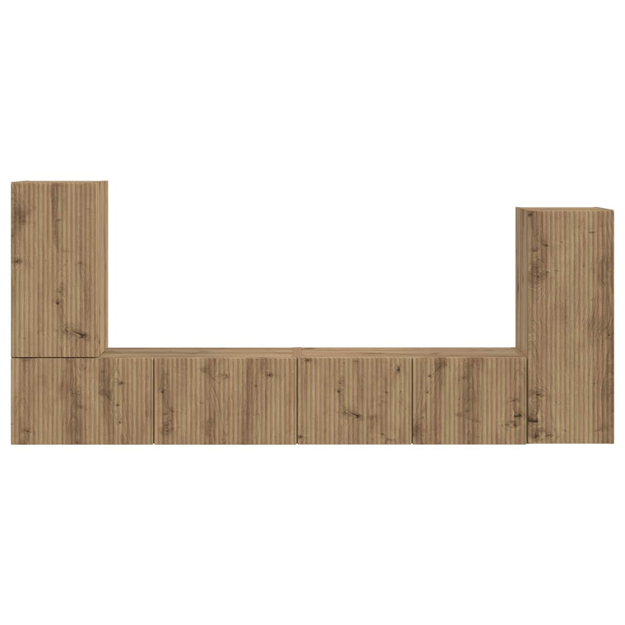 Tv-meubelset 4 pcs Artisan Eiken Bewerkt hout