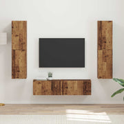 Tv-meubelset 6 stuks oud hout