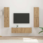 TV Entertainment Unit 6 pcs Engineered Wood Oak