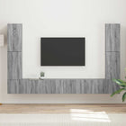 Tv-meubelset 4 stuks Grijs Sonoma bewerkt hout
