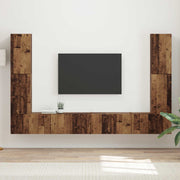 Tv-meubelset 4 stuks oud hout