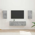 Tv-meubelset 4 pcs Beton Grijs Bewerkt hout