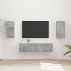 Tv-meubelset 2 stuks beton grijs bewerkt hout