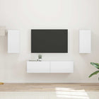 Tv-meubelset 2 stuks hoogglans wit