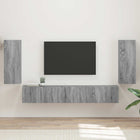 Tv-meubelset 3 stuks Grijs Sonoma bewerkt hout
