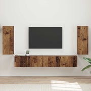 Tv-meubelset 3 stuks oud hout