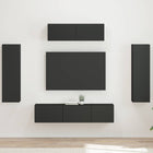TV-meubel 5 delen 171 cm breed zwart