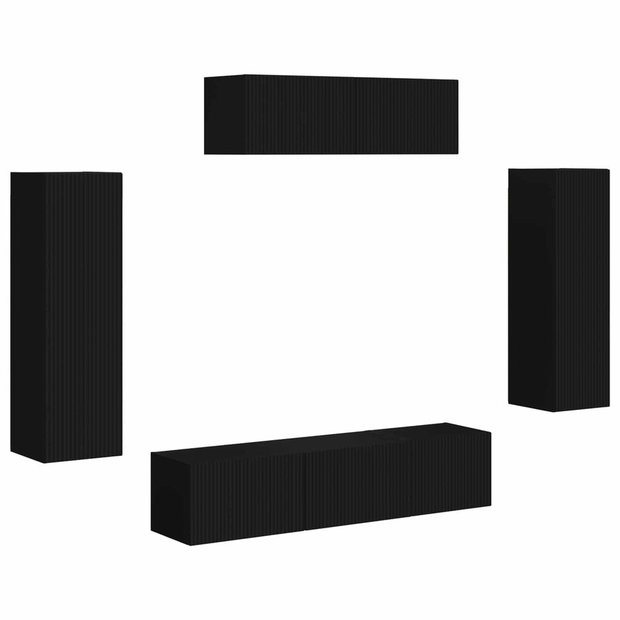 TV-kast 5 st Zwart