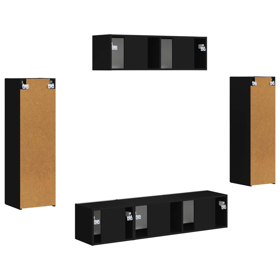 TV-kast 5 st Zwart