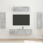 Tv-kast set van 3 beton grijs