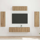 Tv-meubel set 3 stuks eikenkleurig