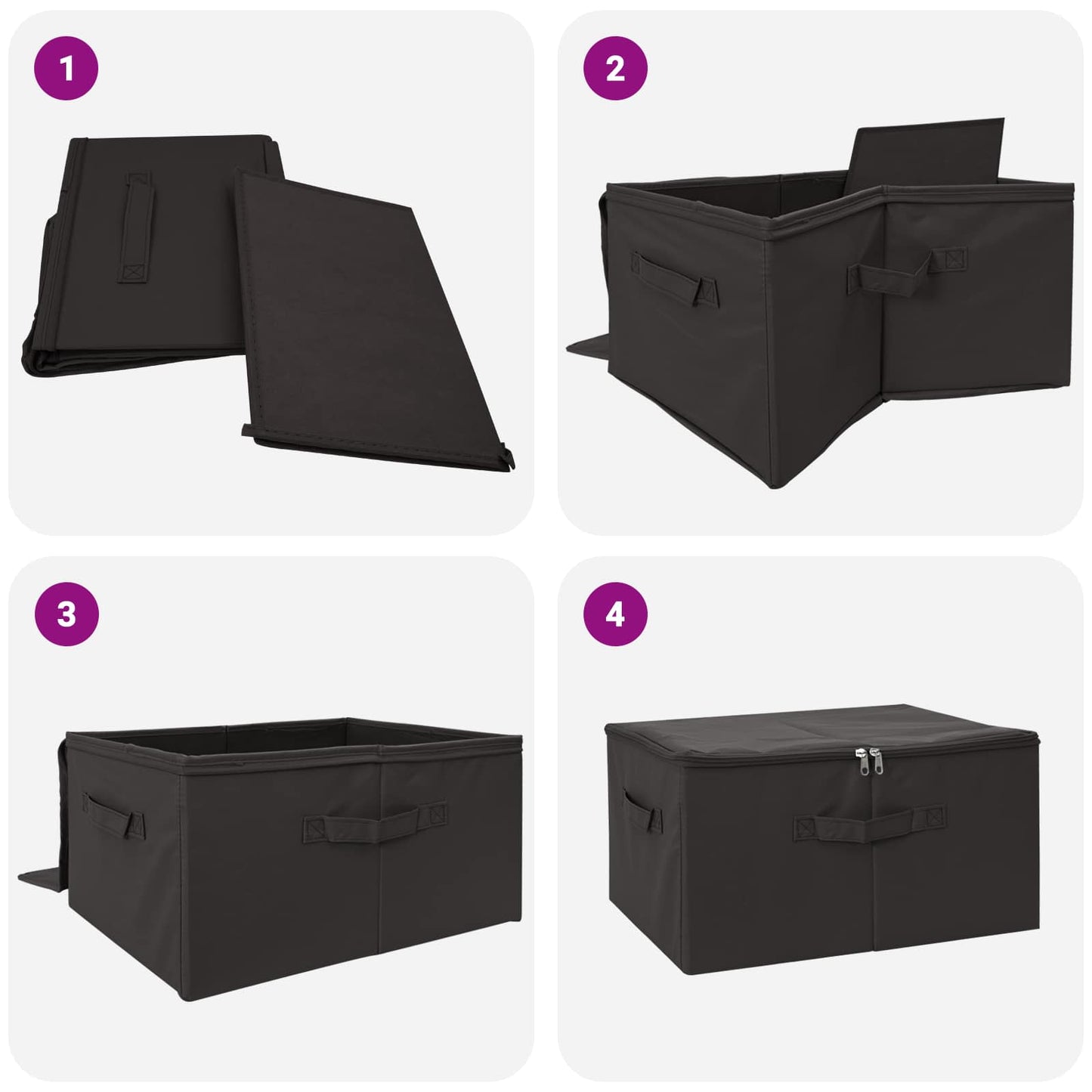 Opbergbox Antracietkleurig 43 x 34 x 23 cm Nonwoven stof