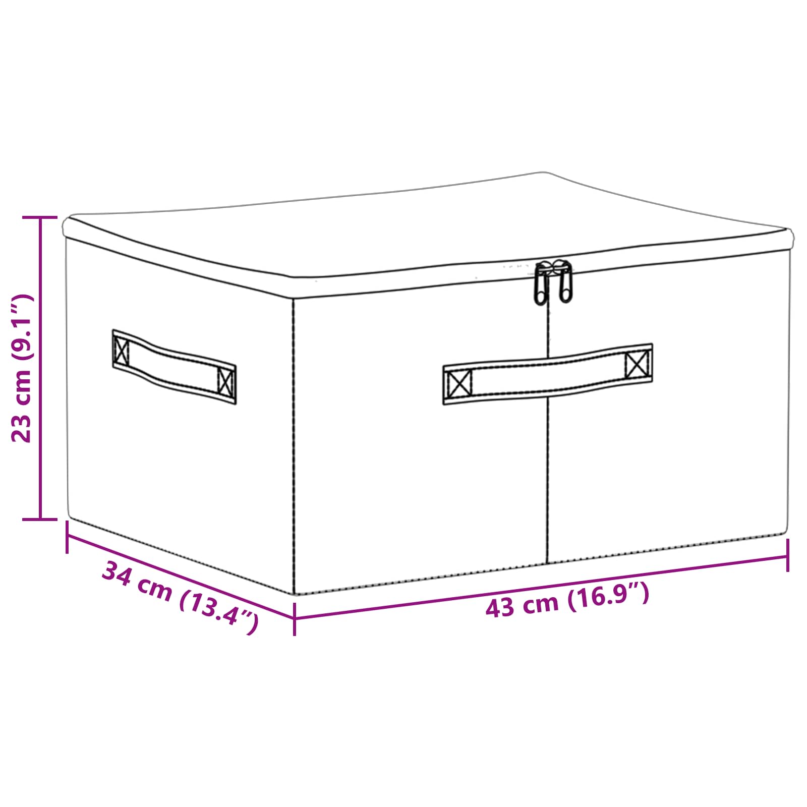 Opbergbox Antracietkleurig 43 x 34 x 23 cm Nonwoven stof