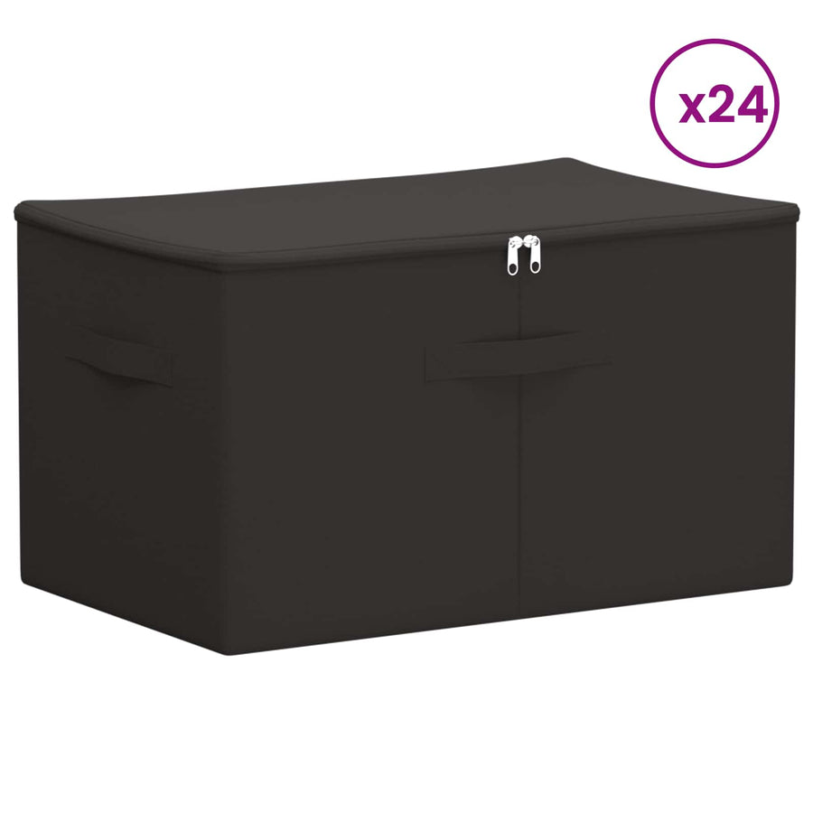 Opbergbox 24 pcs Antracietkleurig 55 x 35 x 32 cm Nonwoven stof
