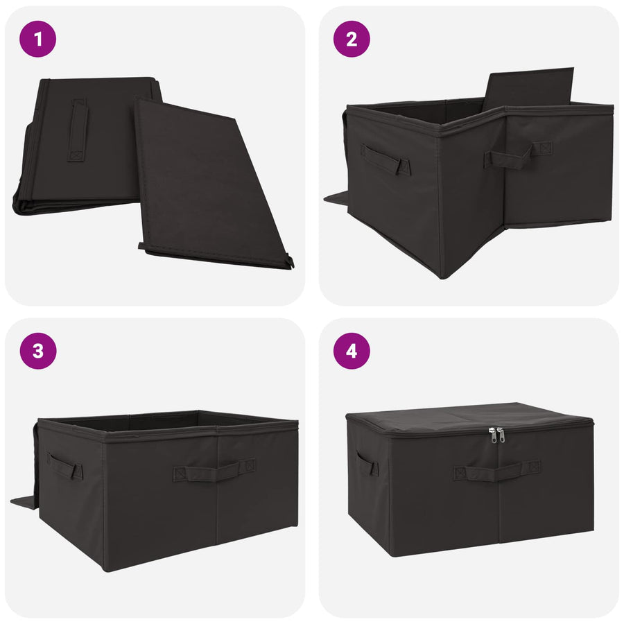 Opbergbox 24 pcs Antracietkleurig 60 x 43 x 35 cm Nonwoven stof