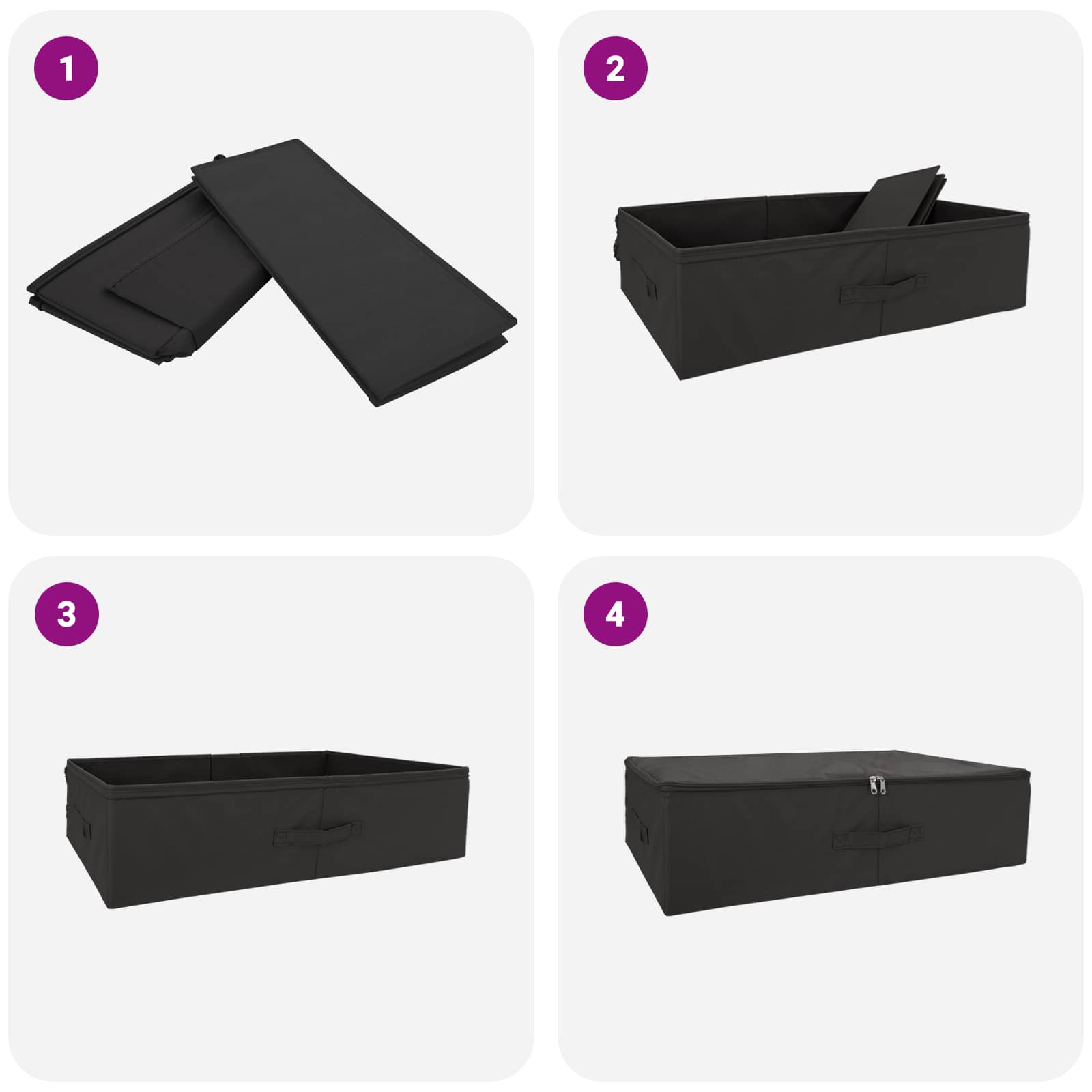 Opbergbox 24 pcs Antracietkleurig 70 x 40 x 18 cm Nonwoven stof