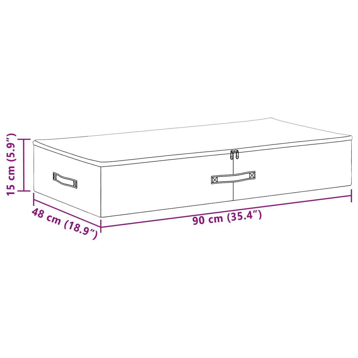 Opbergbox Antracietkleurig 90 x 48 x 15 cm Nonwoven stof