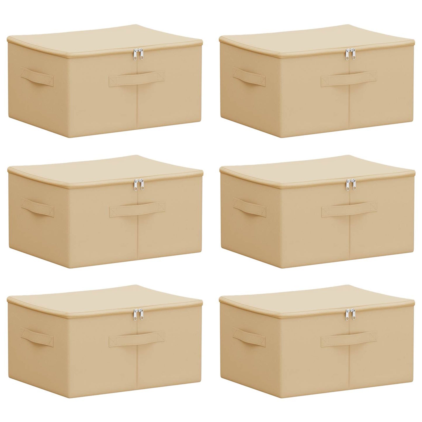Opbergbox 6 pcs Crèmekleurig 43 x 34 x 23 cm Nonwoven stof