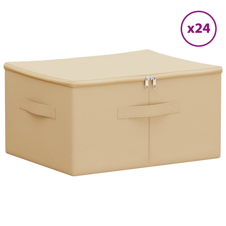 Opbergbox 24 pcs Crèmekleurig 43 x 34 x 23 cm Nonwoven stof
