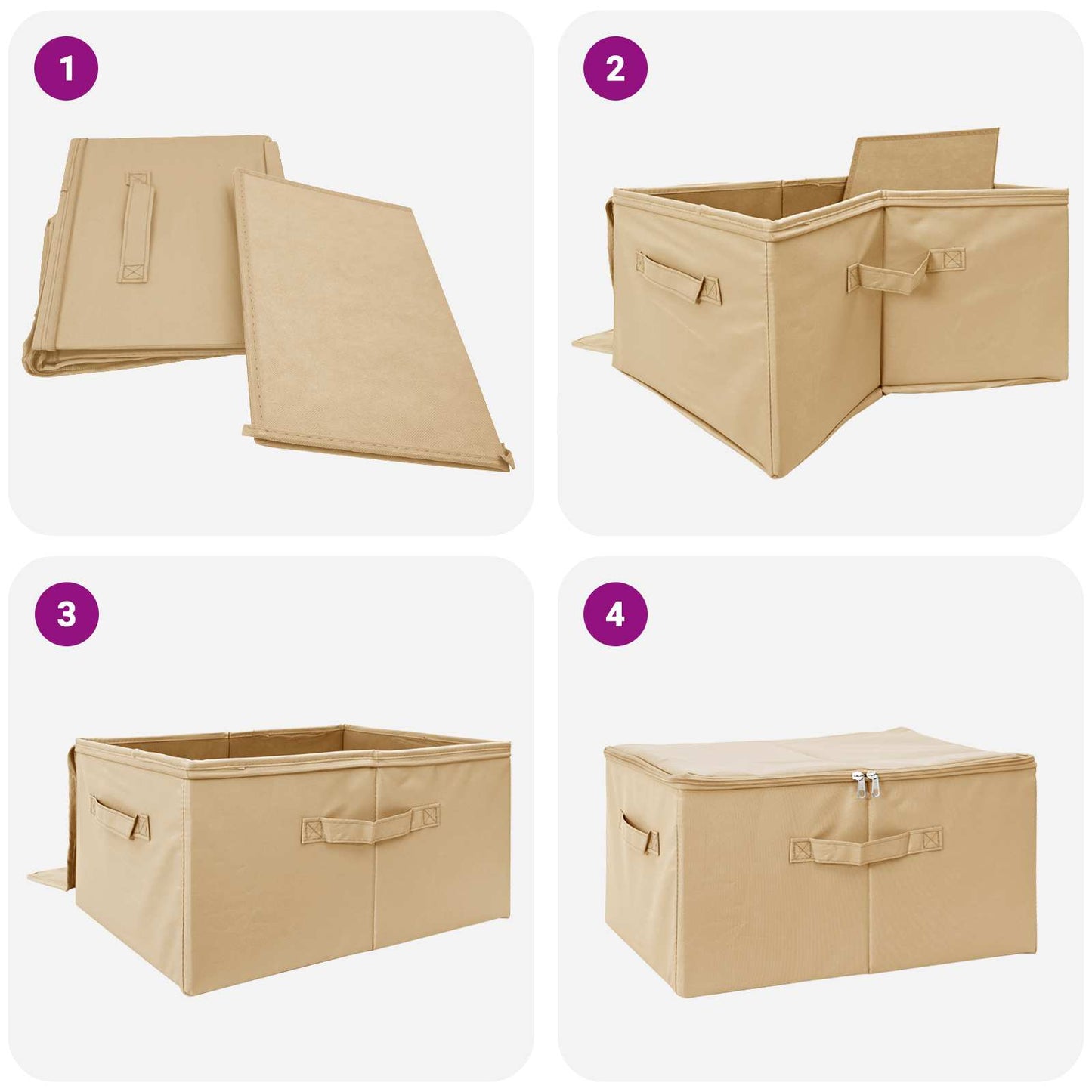 Opbergbox 2 pcs Crèmekleurig 55 x 35 x 32 cm Nonwoven stof