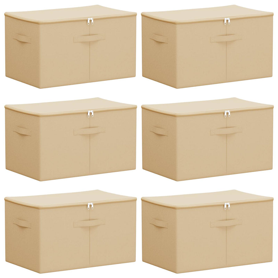 Opbergbox 6 pcs Crèmekleurig 55 x 35 x 32 cm Nonwoven stof