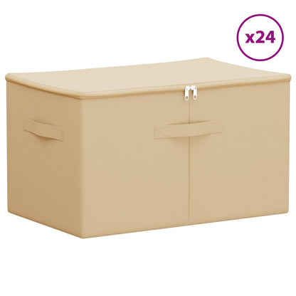Opbergbox 24 pcs Crèmekleurig 55 x 35 x 32 cm Nonwoven stof