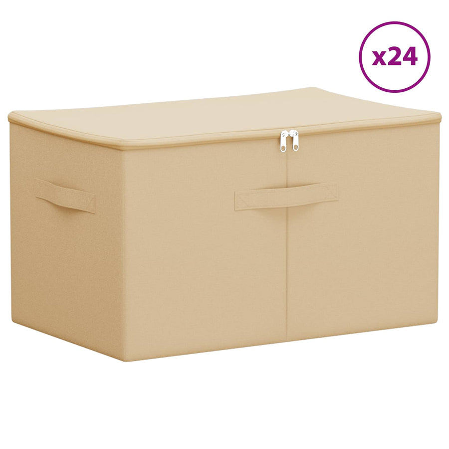 Opbergbox 24 pcs Crèmekleurig 55 x 35 x 32 cm Nonwoven stof