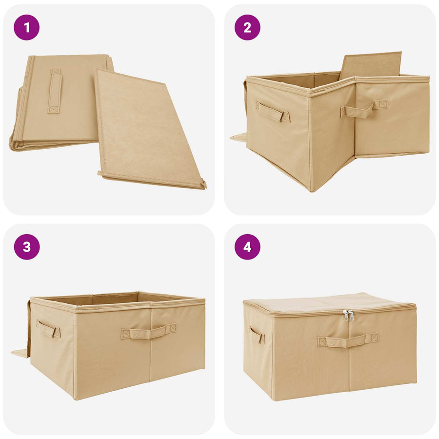 Opbergbox 6 pcs Crèmekleurig 60 x 43 x 35 cm Nonwoven stof